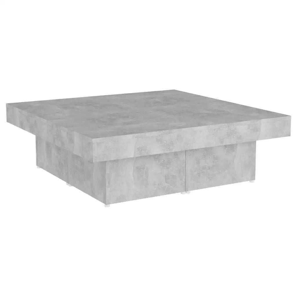 Tavolino da Salotto-Tavolino da soggiorno-Tavolo Grigio Cemento 90x90x28cm Legno Multistrato 469377