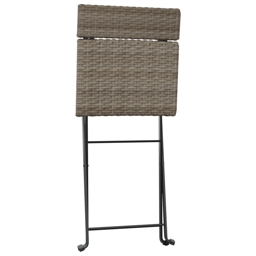 Sedie Pieghevoli da BistrÃ² 2 pz Grigie Polyrattan e Acciaio