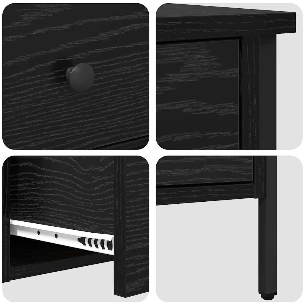 Comodino con cassetto Rovere nero 40 x 42 x 50 cm 871248