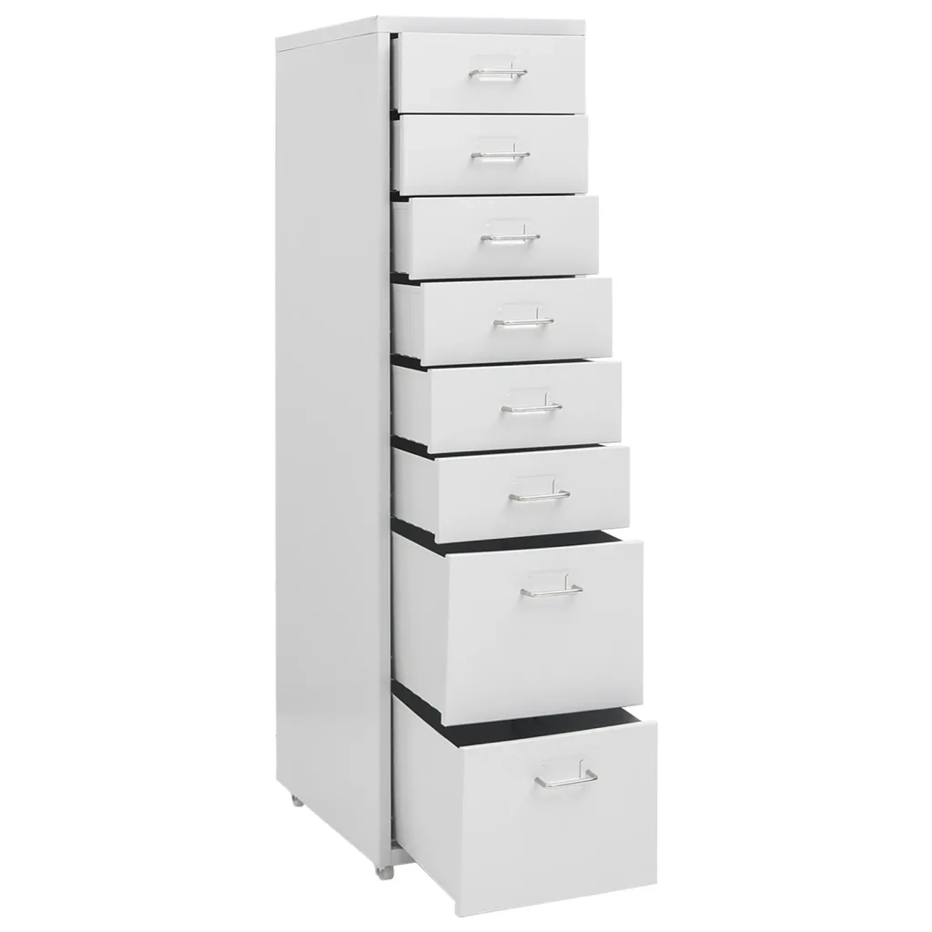 Schedario Mobile Grigio 28x41x109 cm in Metallo 335921