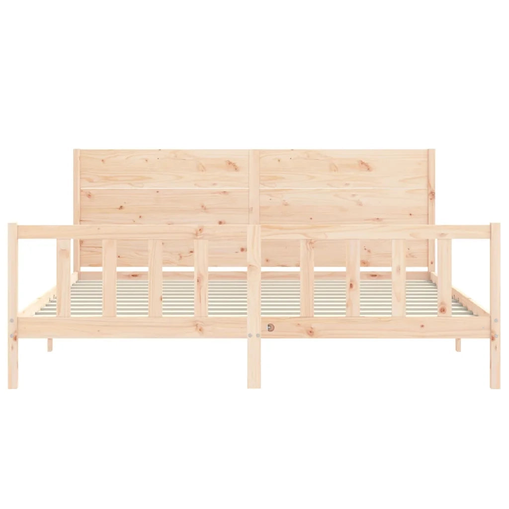 Giroletto senza Materasso-Struttura Letto 200x200 cm in Legno Massello di Pino 197423