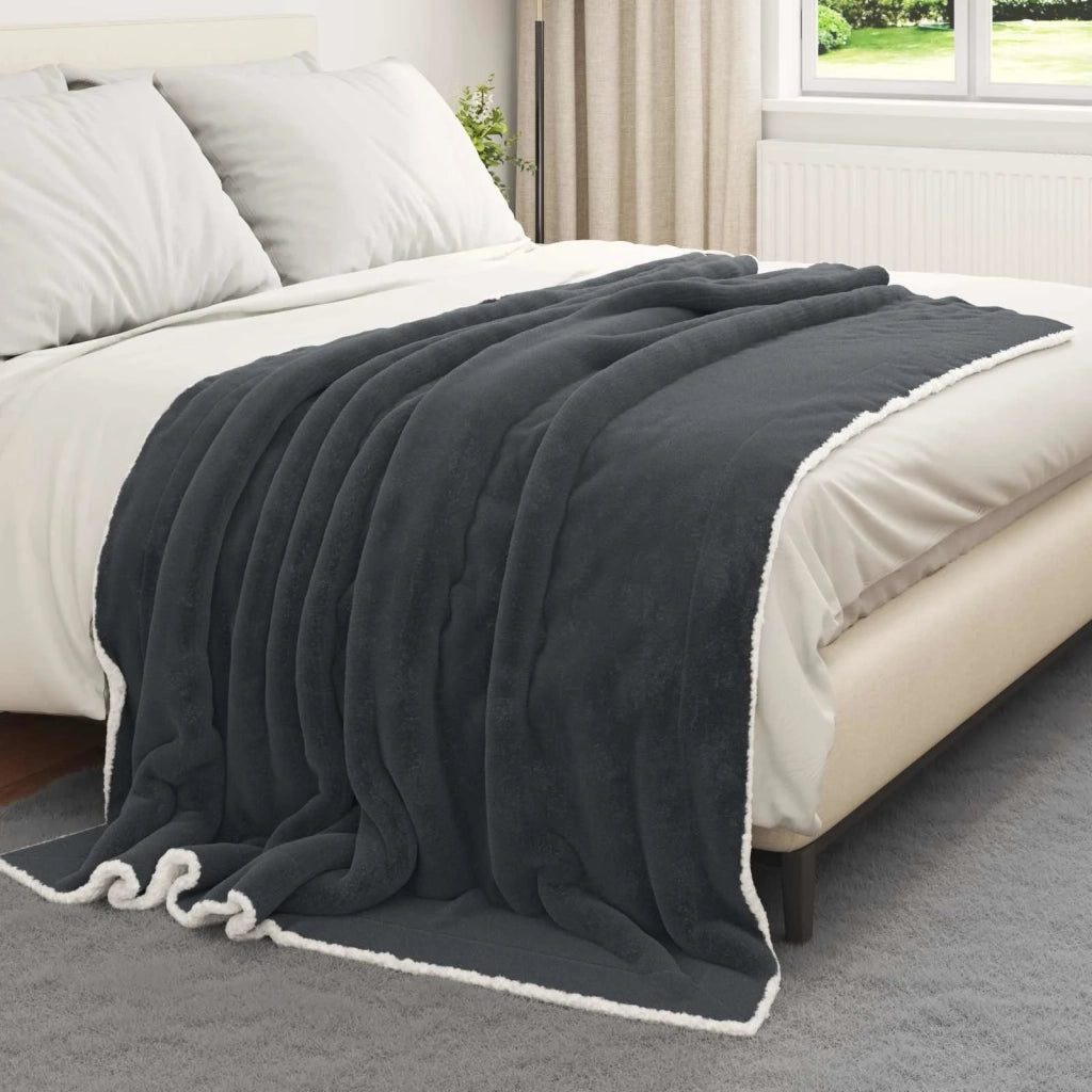 Coperta Grigio scuro 150 x 200 cm Panno 42016982