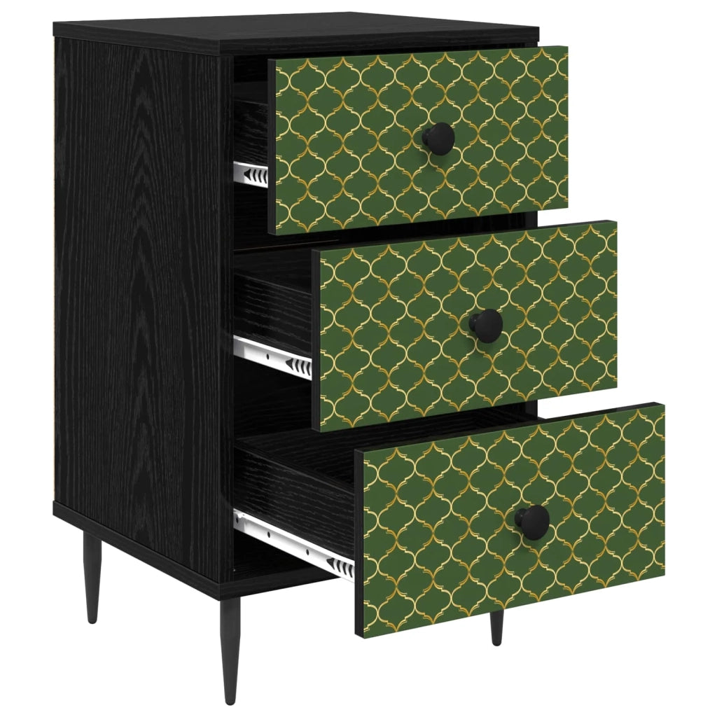 Armadio da Notte GELEEN 2 pz Rovere Nero 36 x 33 x 61 cm 8007314