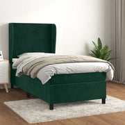 Giroletto a Molle con Materasso Verde Scuro 80x200 cm Velluto 3129060
