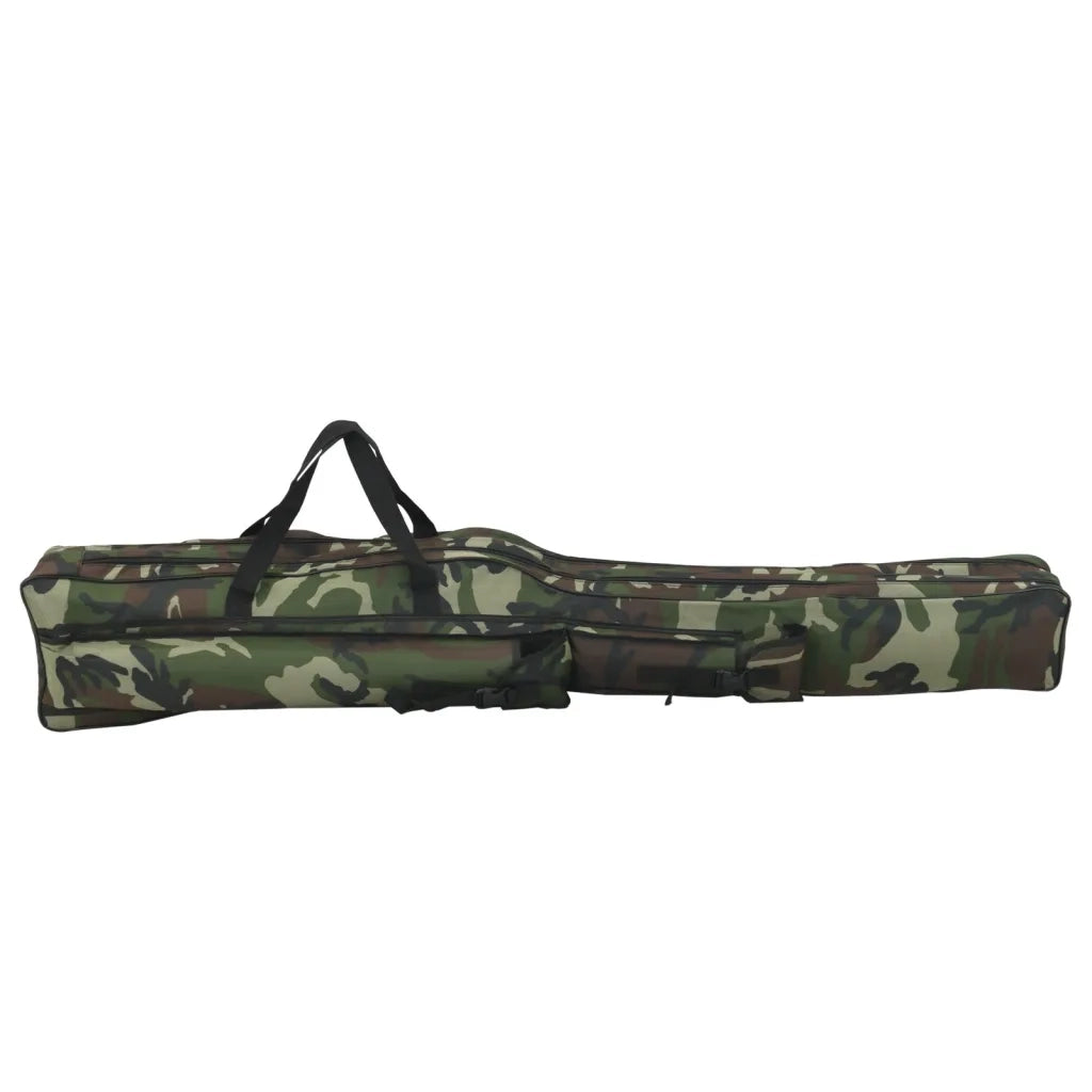 vidaXL Borsa per Canna da Pesca Verde Mimetico 160 cm Tessuto Oxford