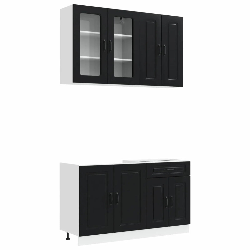 Unità Cucina KALMAR 4 pcs Nero Legno ingegnerizzato 3438296