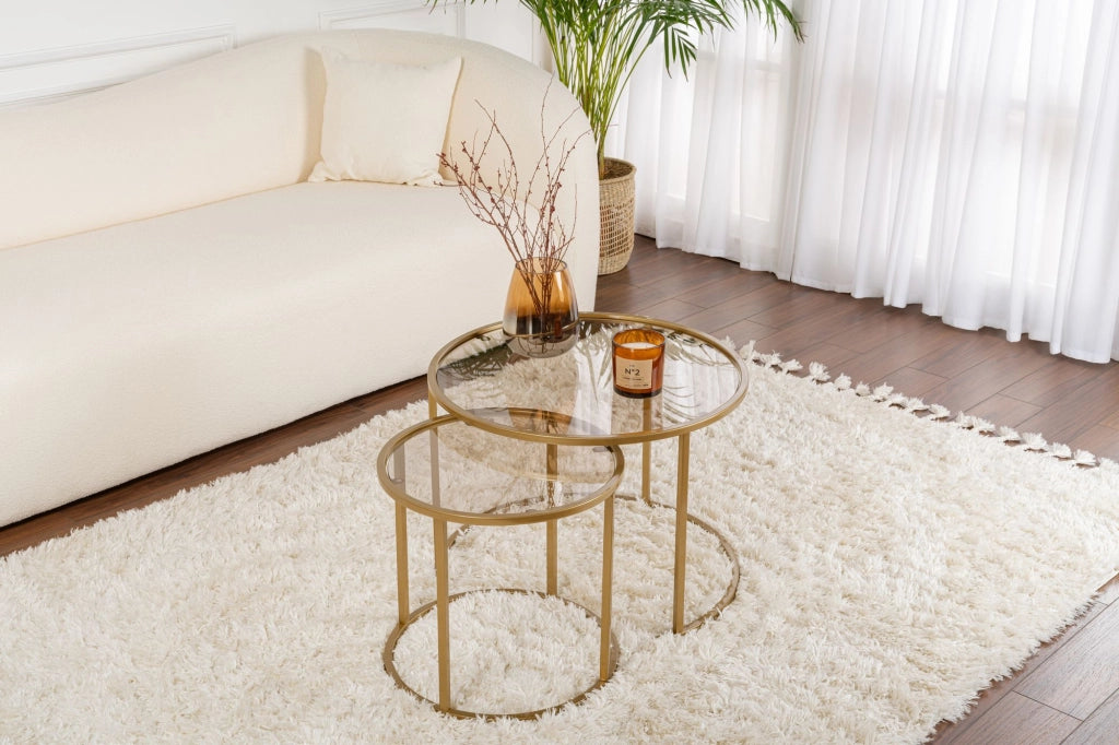 Set di tavolini in metallo "Aurum" - 42 x 42 x 39 cm - Oro Bronzo