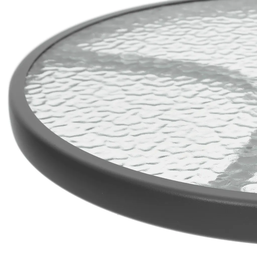Set da Pranzo da Giardino 3 pz in Acciaio Nero 3203727
