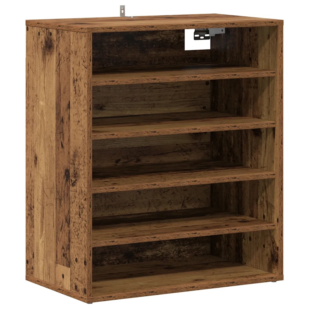 Scarpiera-Scaffale per scarpe Legno Vecchio 60x35x70 cm in Legno Multistrato 236951