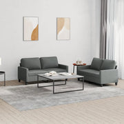 Set di Divani 2 pz con Cuscini Grigio Scuro in Tessuto 3201445