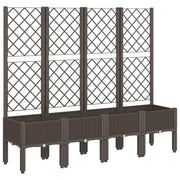 Fioriera | Cassetta per fiori | Vaso da Giardino con Traliccio Marrone 160x40x142 cm in PP