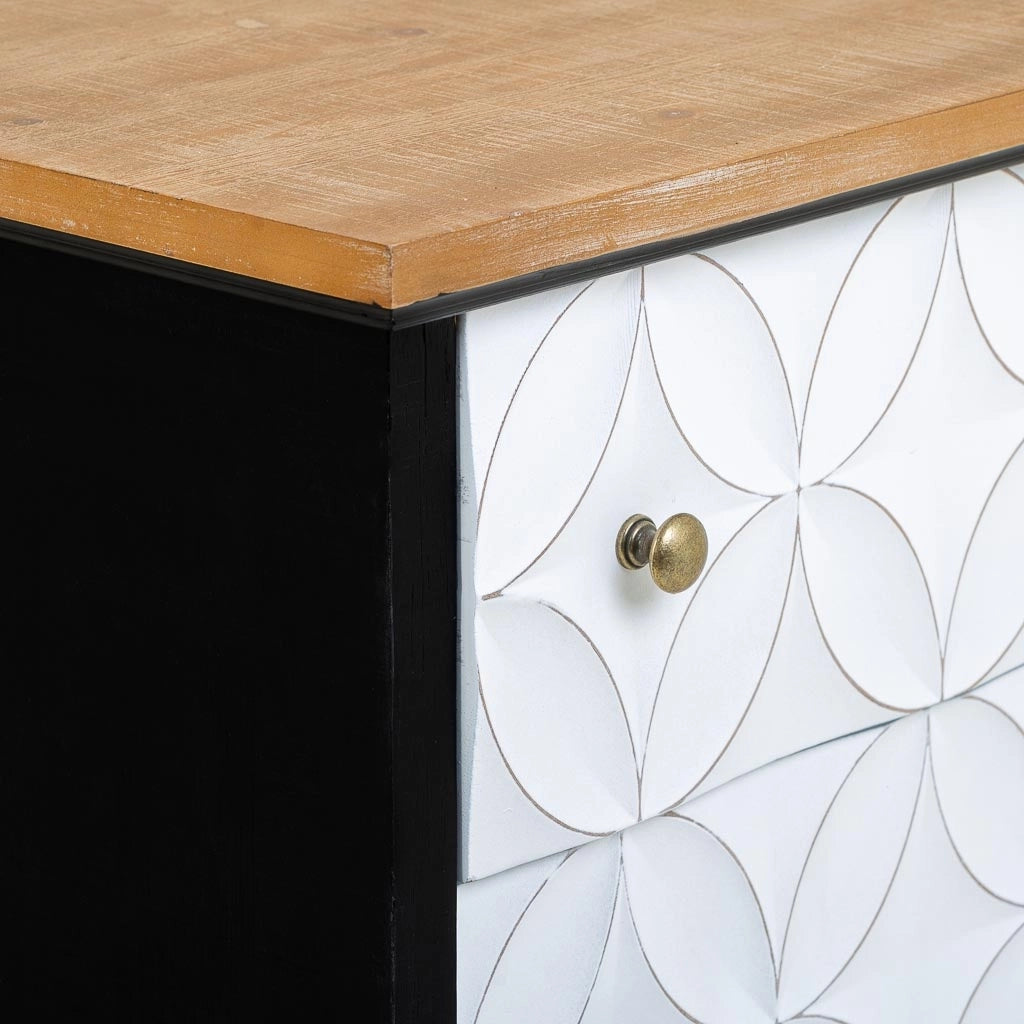 Comò in legno con 3 cassetti 74x38x72