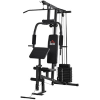 Stazione Fitness Multifunzione 148x108x207 cm in Acciaio Nero