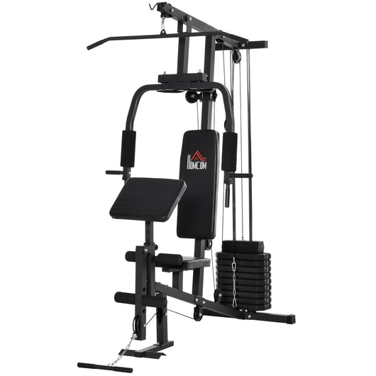 Stazione Fitness Multifunzione 148x108x207 cm in Acciaio Nero