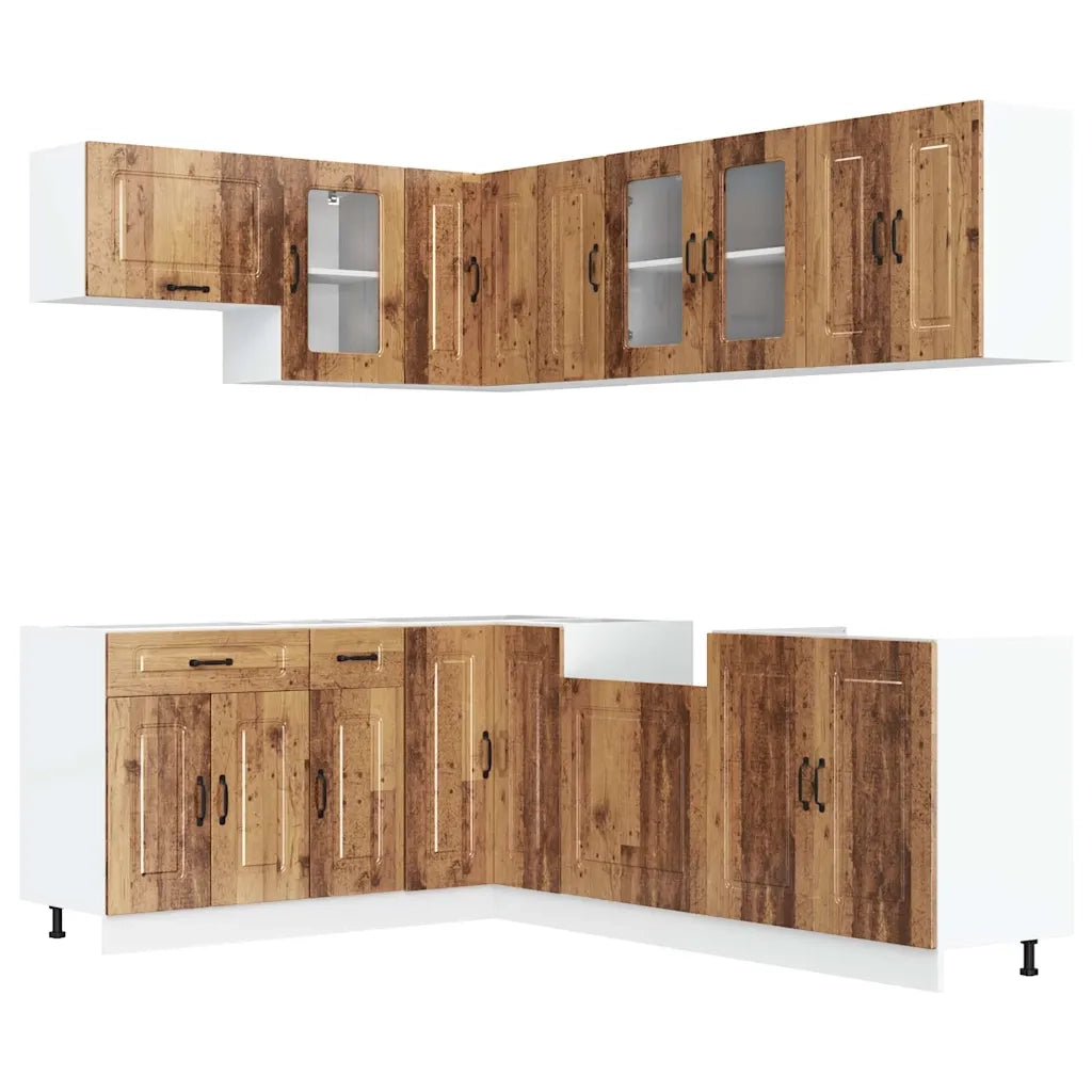 Set Mobili da Cucina 11 pz Kalmar Legno Vecchio in Truciolato 3314889