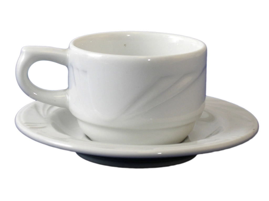 Lubiana 008-13 Confezione 6 Tazzine da Caffe' con Piattino Arcadia Bianco