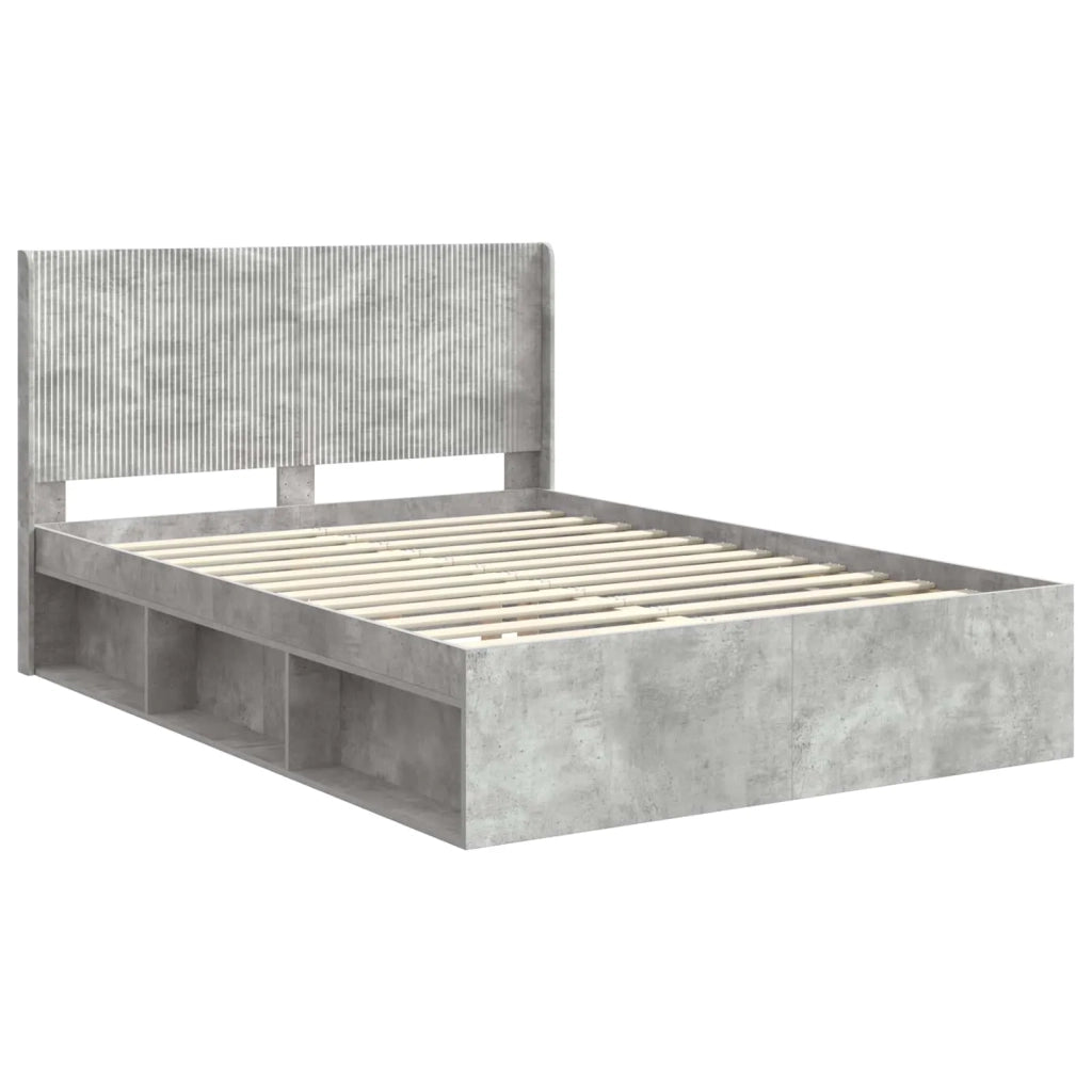 Struttura del letto con stoccaggio e testata-Giroletto con contenitore Grigio Cemento 539876