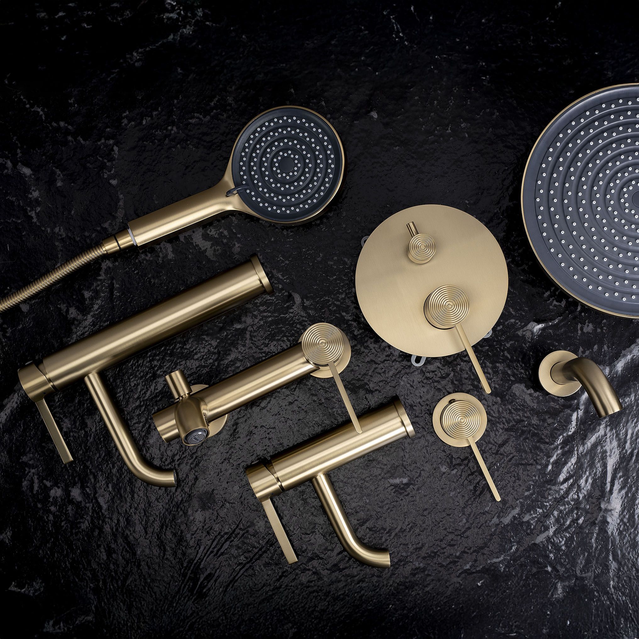 Set Doccia Da Incasso Rea Foster Brush Gold + Box