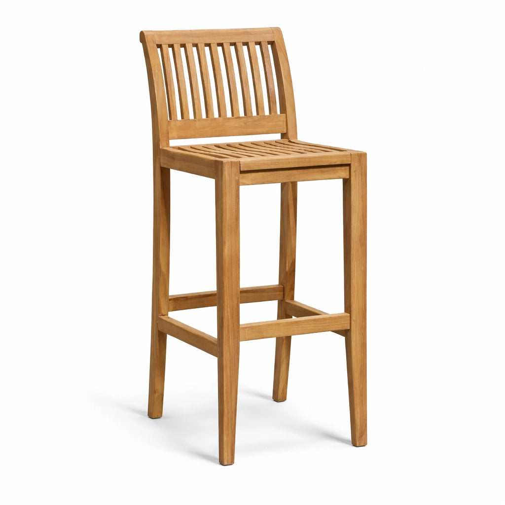 Sgabello alto da esterno in Legno Teak - Tabouret
