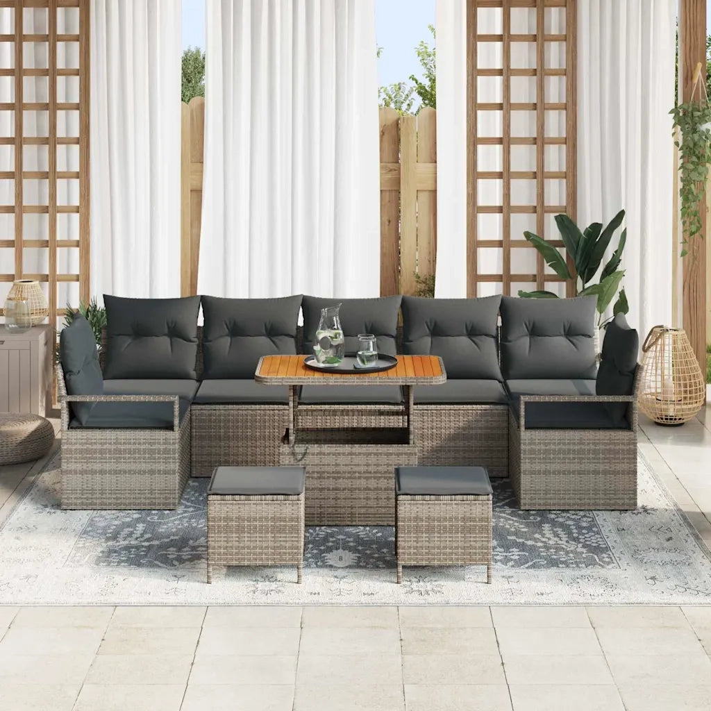 Set Divano da Giardino con cuscino con cuscino 10 pcs Grigio 3364463