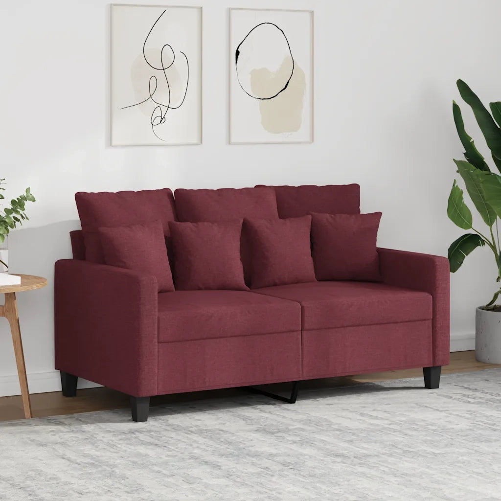 Divano a 2 Posti-Sofa 2 Posti Rosso Vino 120 cm in Tessuto 900731