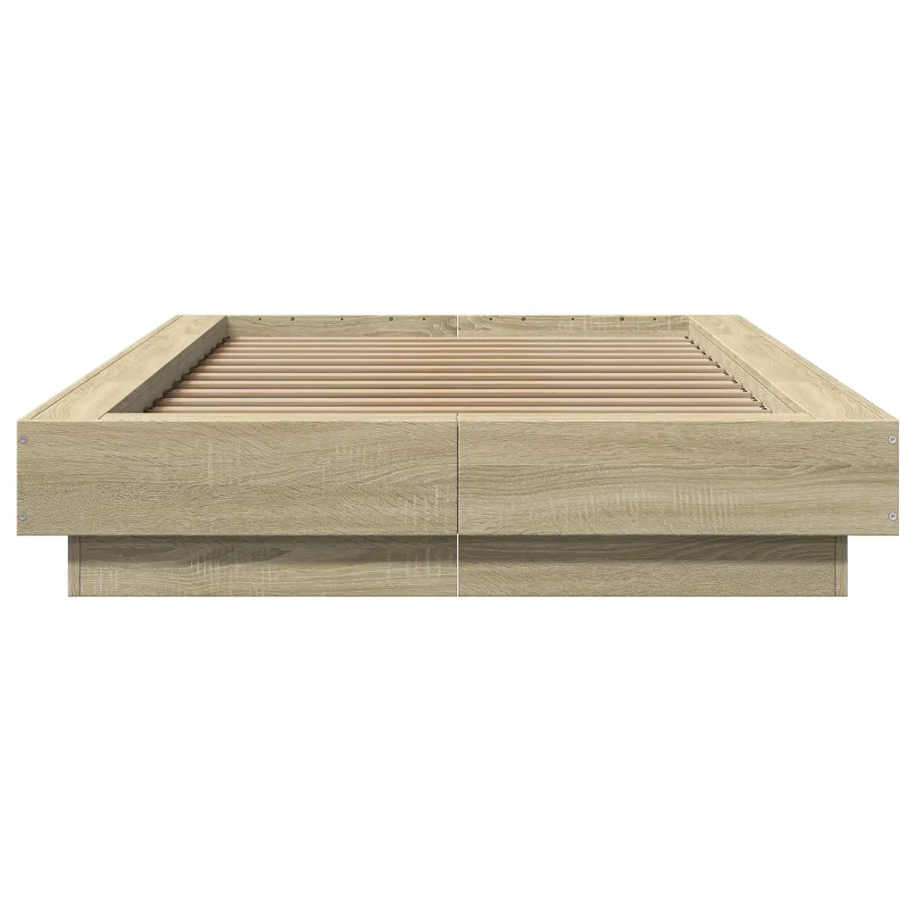 Giroletto Luci LED-Struttura Letto con LED Rovere Sonoma 90x190 cm in Legno Multistrato 757050