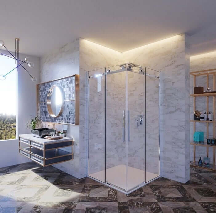 Box Doccia Doppia Anta Scorrevole Cristallo 8mm Anticalcare M2.0 - 75x110