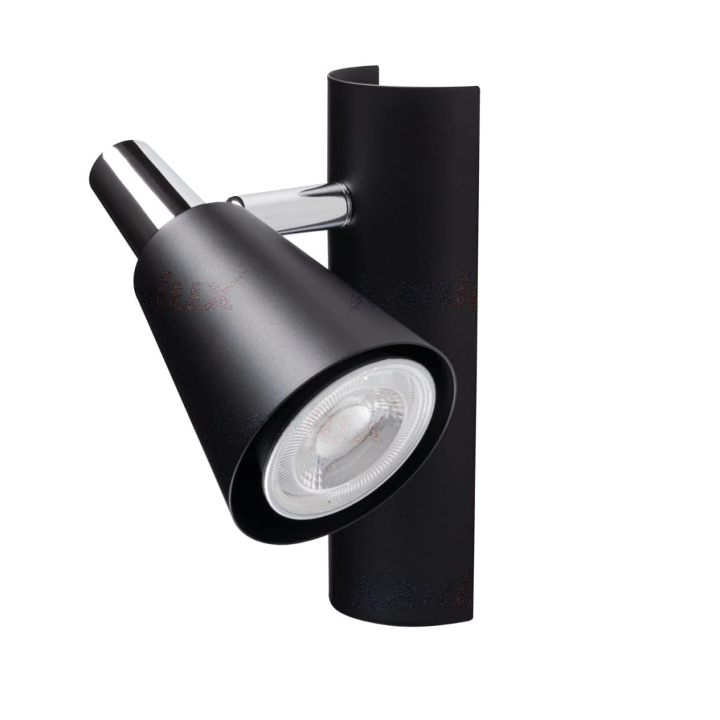 Faretto parete/soffitto Kanlux Sempra 1 luce nero/cromo GU10