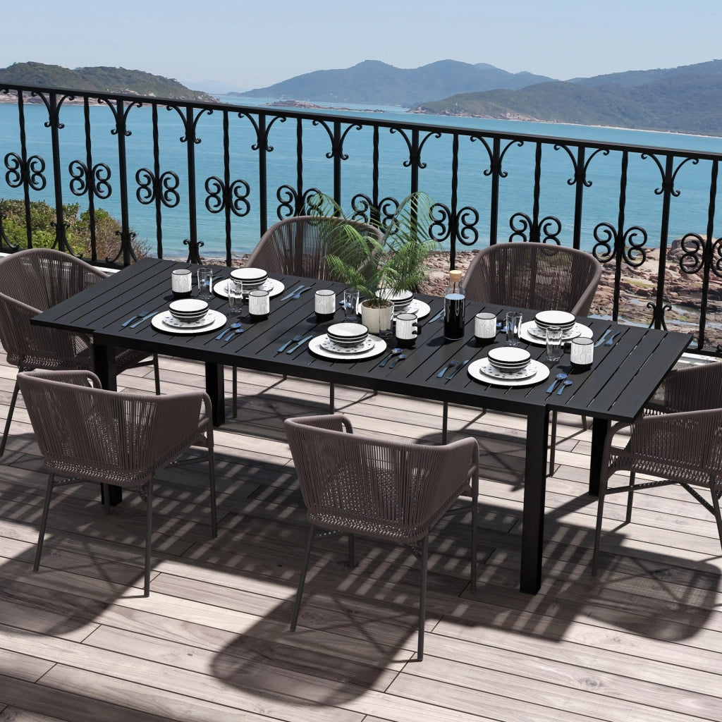 Tavolo da giardino allungabile in alluminio rettangolare 6-8 persone ¨C Minimal ¨C 180/240x94x73 cm nero