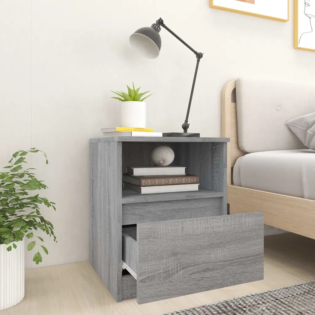 Comodini 2 pz Grigio Sonoma 40x40x50 cm in Legno Multistrato 815819