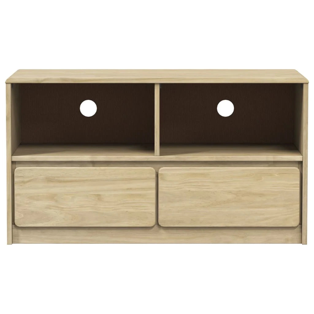 Mobile TV multimediale scaffale TV credenza mobile TV sala da pranzo soggiorno camera da letto rovere 99 x 43 x 55 cm legno di pino massiccio marrone 02_0028308