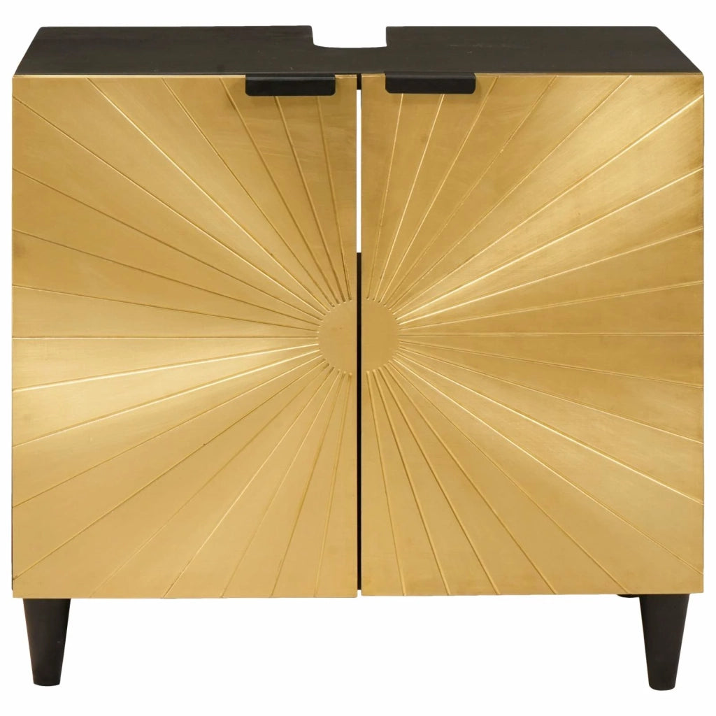 Armadio sottolavello con lo scaffale Nero e Oro 62 x 33 x 58 cm 4017847