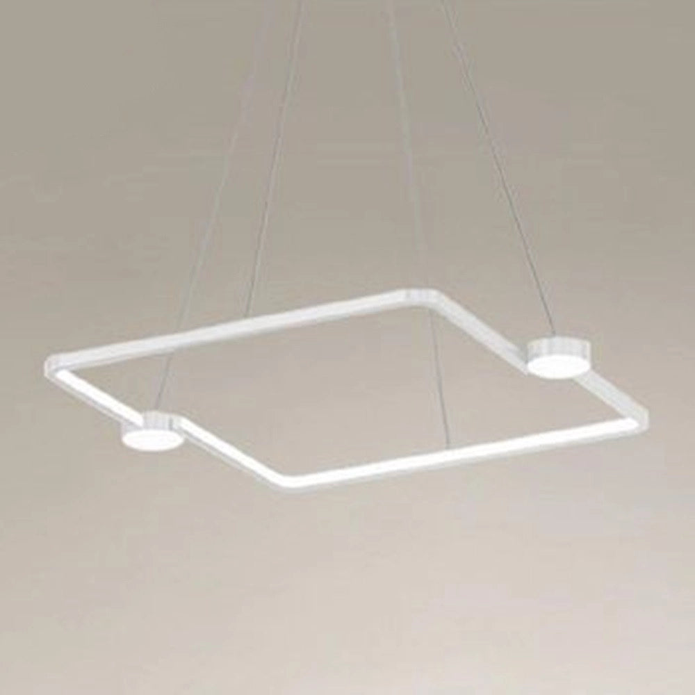 Trade Shop - Lampadario A Sospensione Led 30w Quadrato Con Telecomando Design Moderno Bianco 71163 -