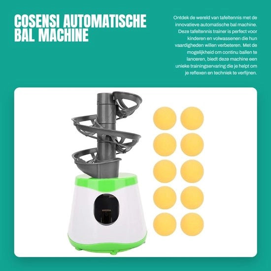 Macchina di allenamento a muro per tennistavolo automatica - Formato compattibile - Ideale per allenarsi - Migliora le tue abilità - Divertimento per bambini