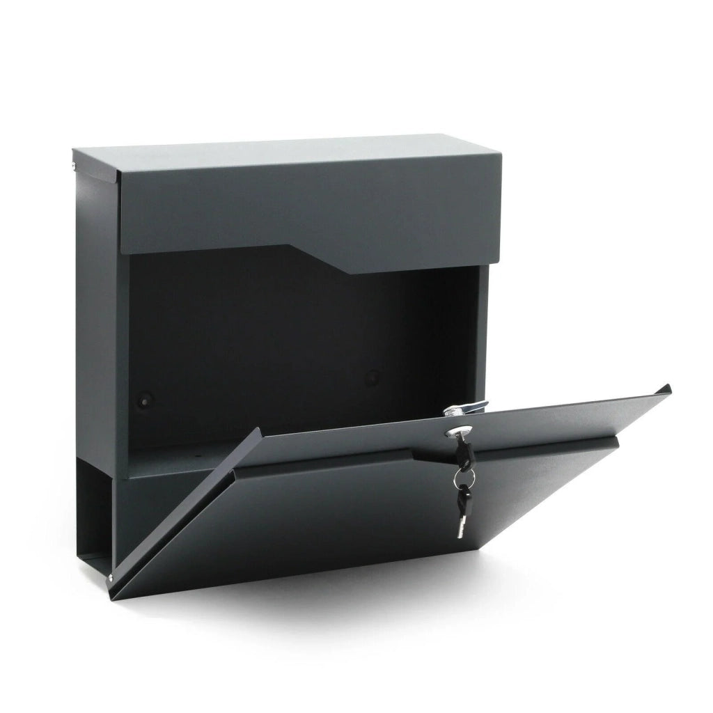 Cassetta postale/portagiornali/riviste da parete di design acciaio zincato 37 x 37 x 10,5 cm antracite 16_0000090