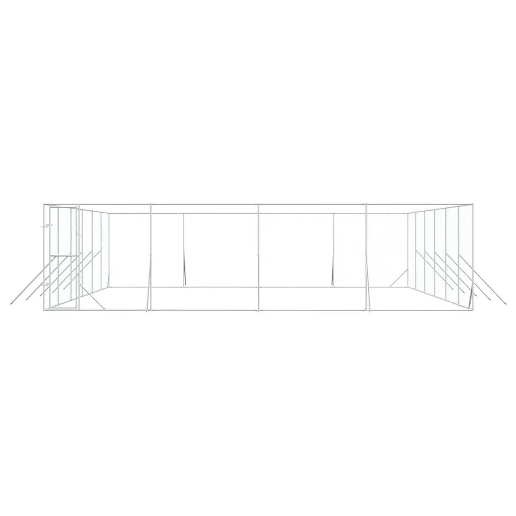 Cuccia per Cani da Esterno Argento 8x12x2 m in Acciaio Zincato 3190465