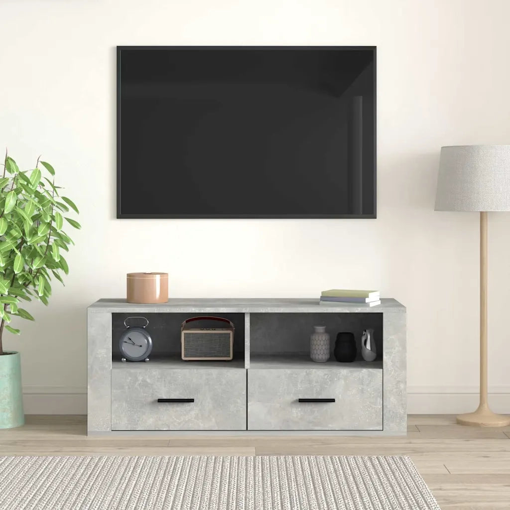 Mobile per TV Grigio Cemento 100x35x40 cm Legno Multistrato 816812