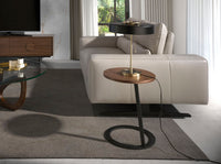 Lampada da tavolo in alluminio oro e alluminio nero