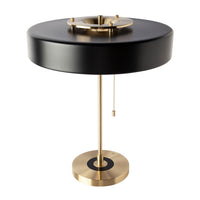 Lampada da tavolo in alluminio oro e alluminio nero