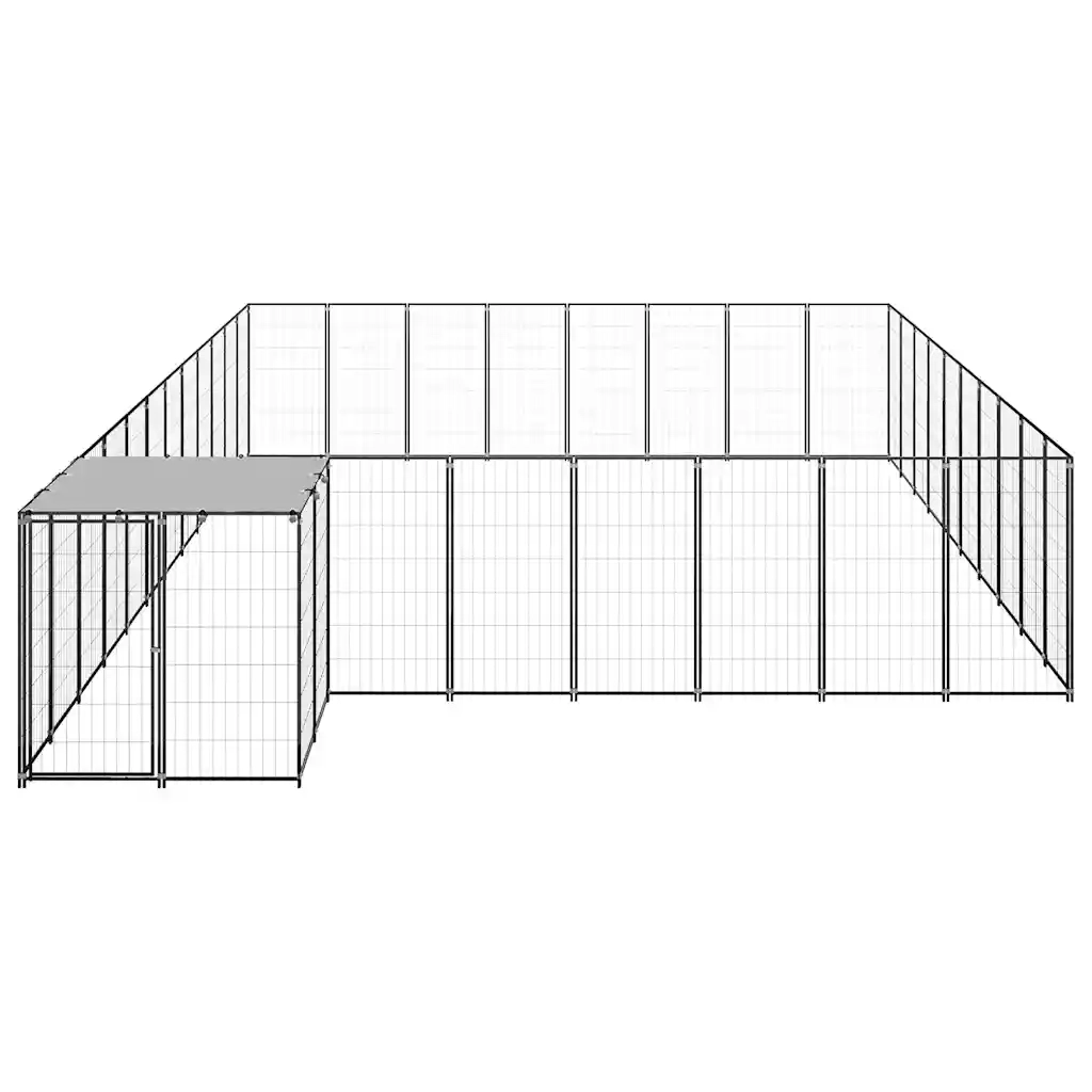 Gabbia per Cani Nera 25,41 m² in Acciaio 3082229