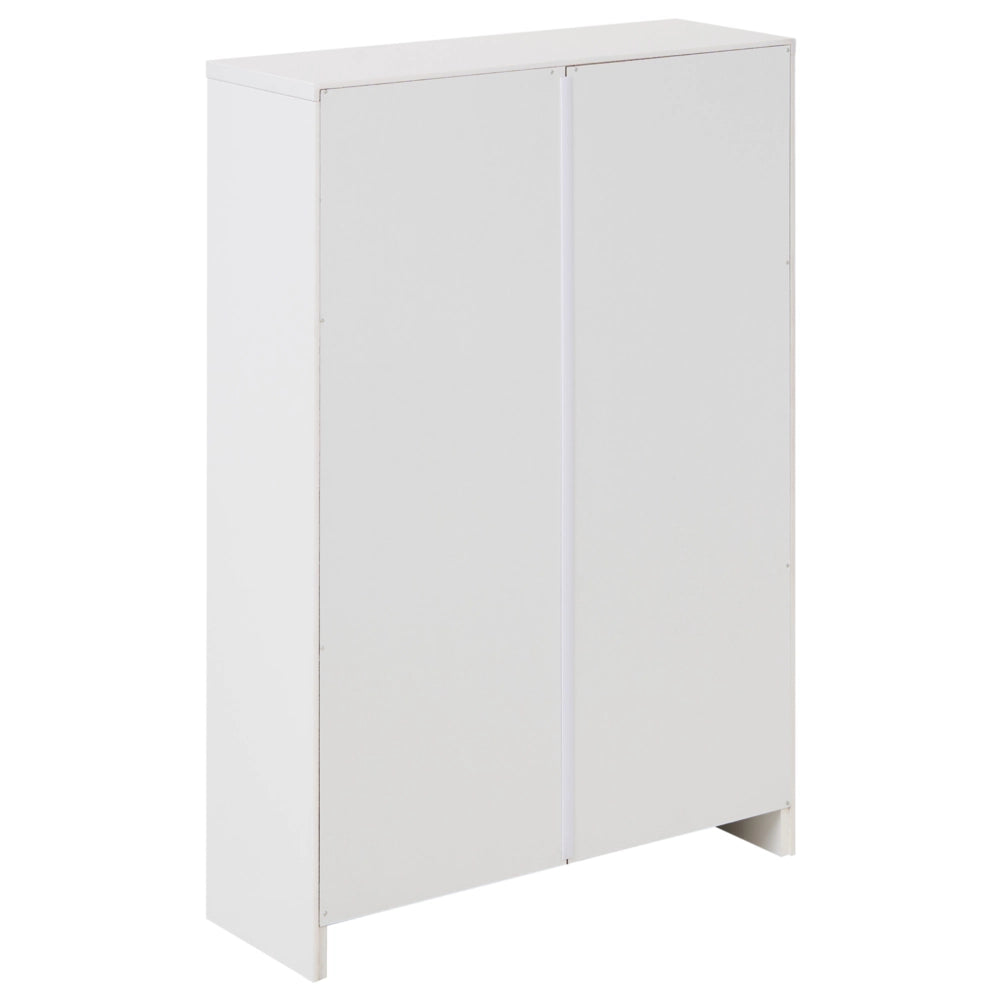 Scarpiera Bianca in MDF con 2 Scomparti Design Moderno per Ingresso
