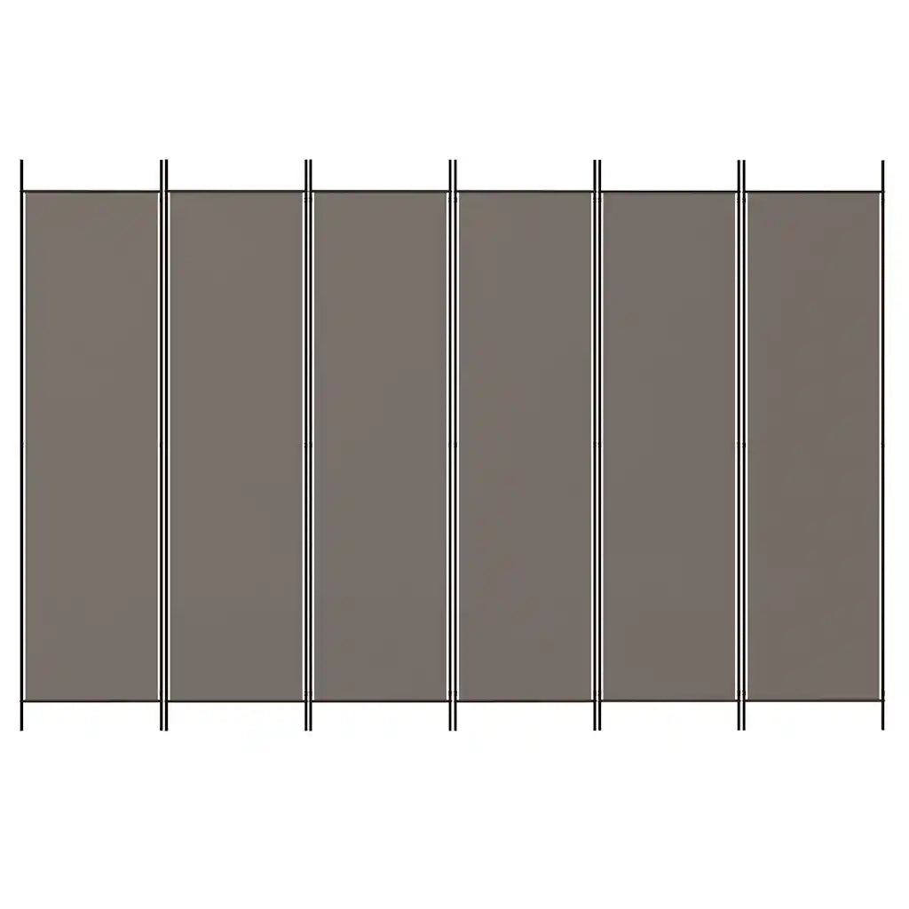Divisorio a 6 Pannelli Antracite 300x200 cm Tessuto 350192
