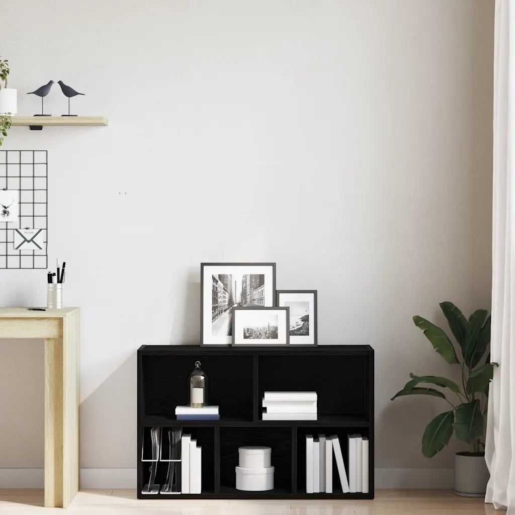 Libreria Rovere Nero 50x25x80 cm in Legno Multistrato 862398