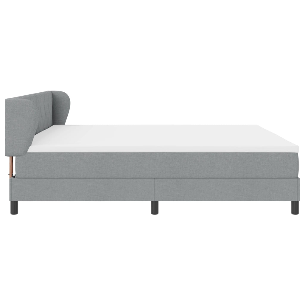 Letto Box Spring con Materasso Grigio Chiaro 200x200 cm Tessuto