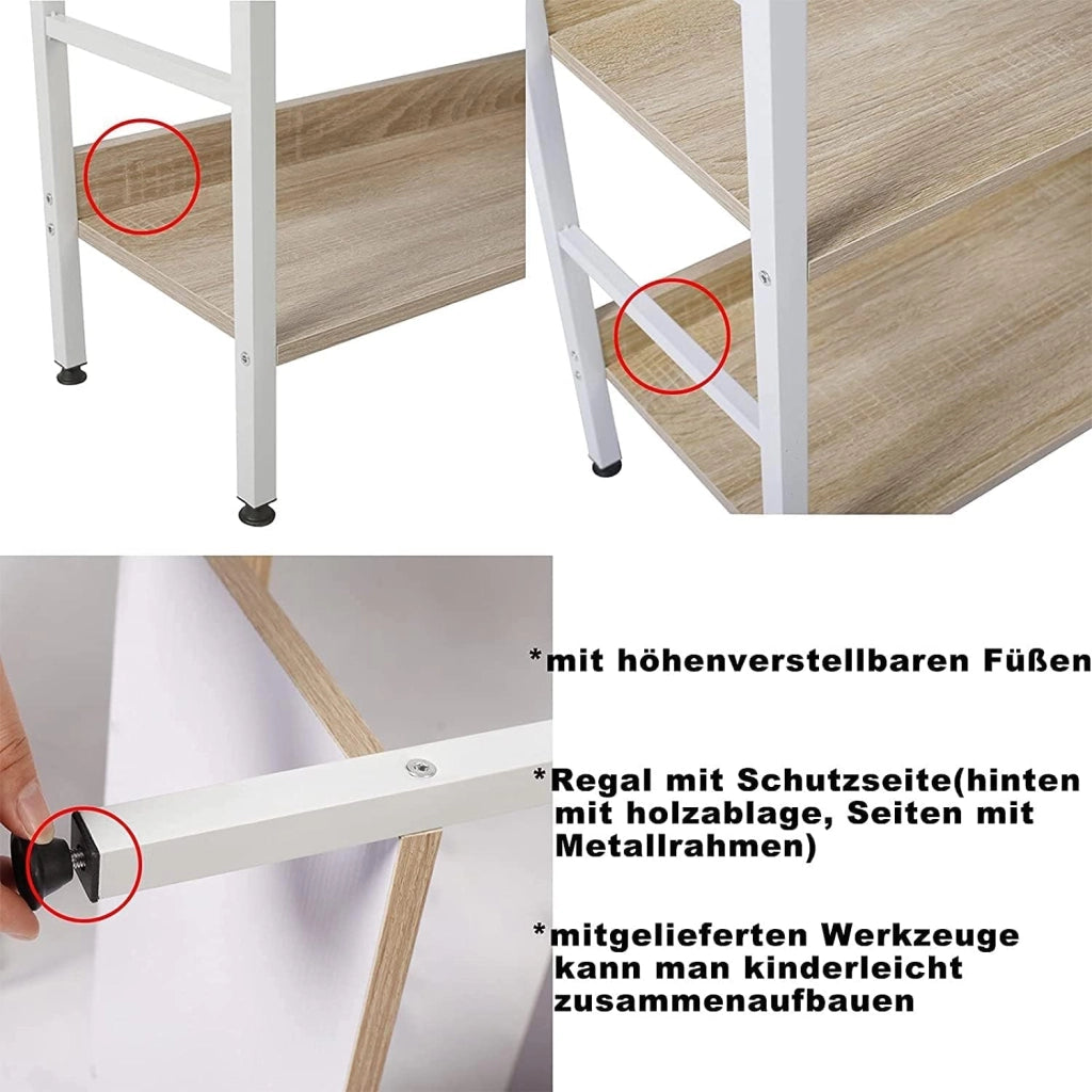 Libreria per Studio Ufficio Scaffale Mensole in Legno Fioriera Porta Piante