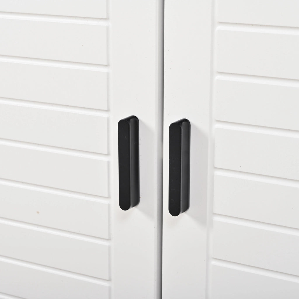 Guardaroba da ingresso bianco con scarpiera, 8 ganci e 2 cassetti