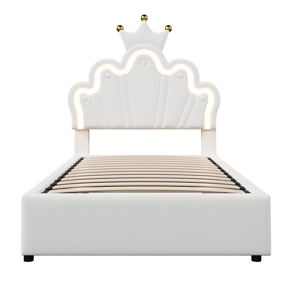 Letto principessa 90x200cm?- Xylo - corona LED bianco
