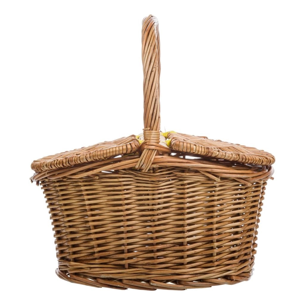 Cesto in vimini marrone con coperchio 25x17x13/27h