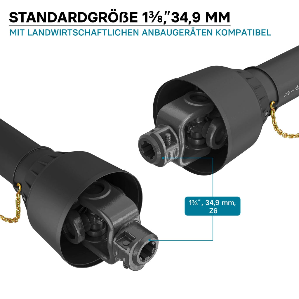 Albero cardanico T6 giunto 1010-1111mm 830Nm 540rpm, 74kW (100CV), 2x 1 3/8" 6 denti Cardano agricolo
