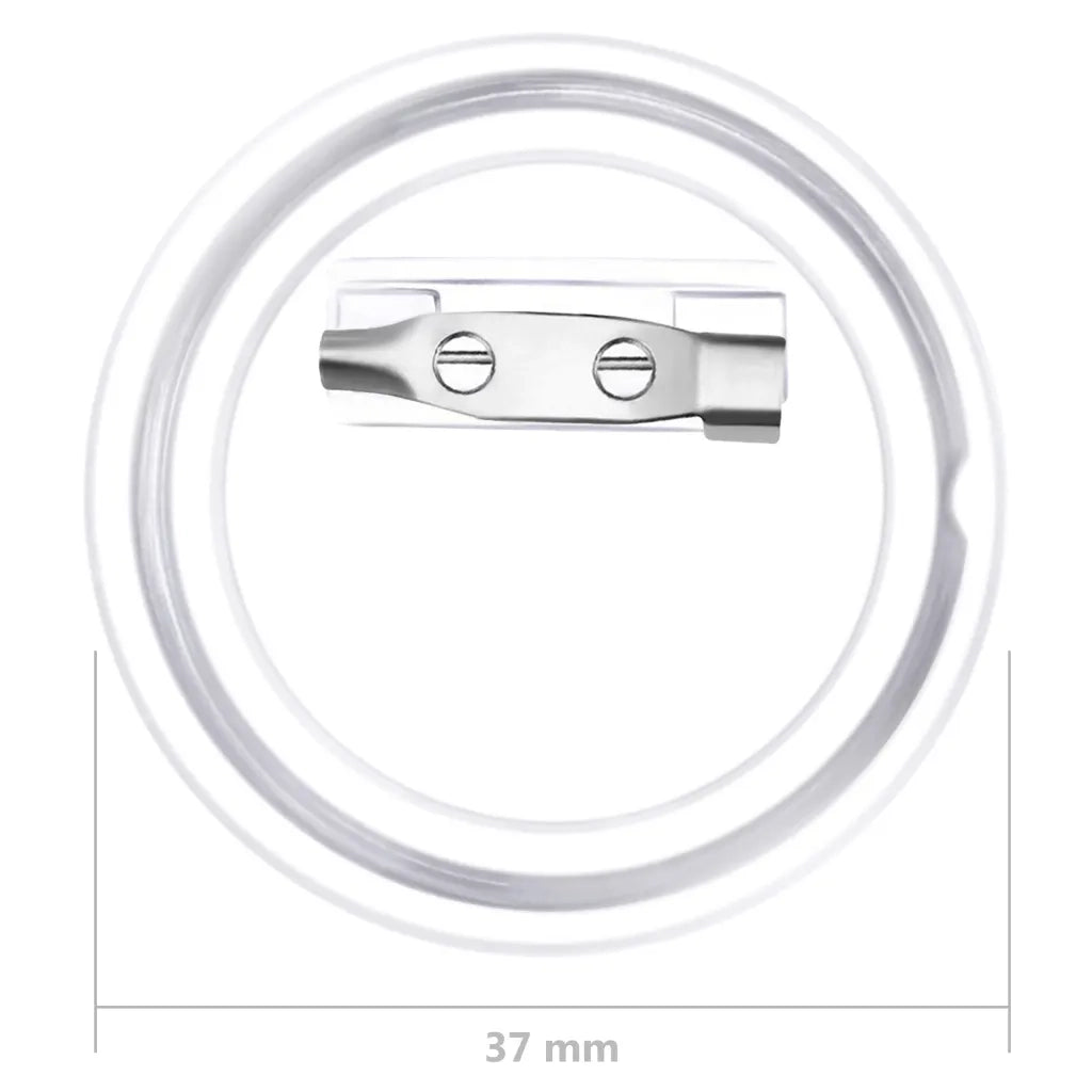 Bottoni per Badge con Spilla 100 Set in Acrilico 37 mm CFW1646376